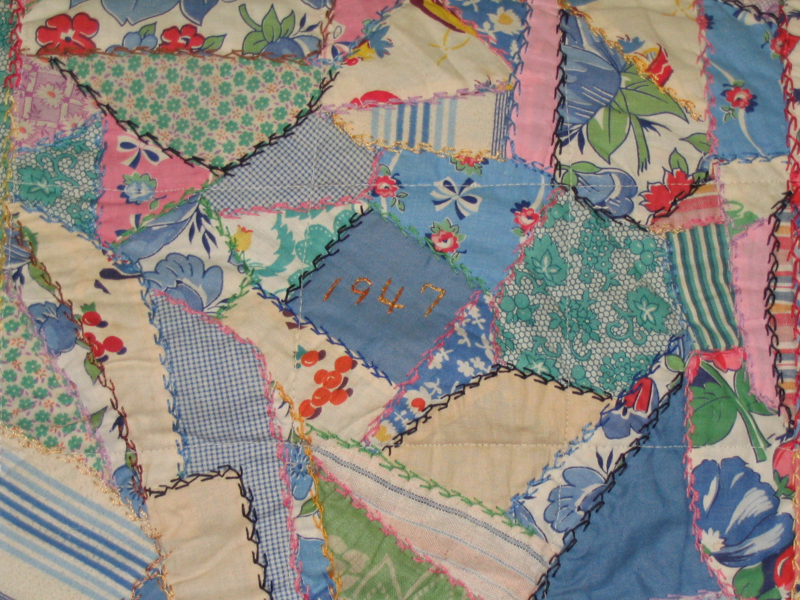 Close up of center of quilt