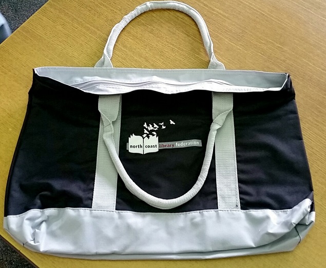 NLF design zippered bookbag