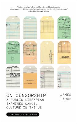 Cover of On censorship : a public librarian examines cancel culture in the US